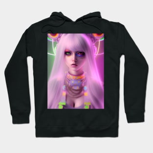 Neon Rave Party Cosplay Kawaii Girl Hoodie